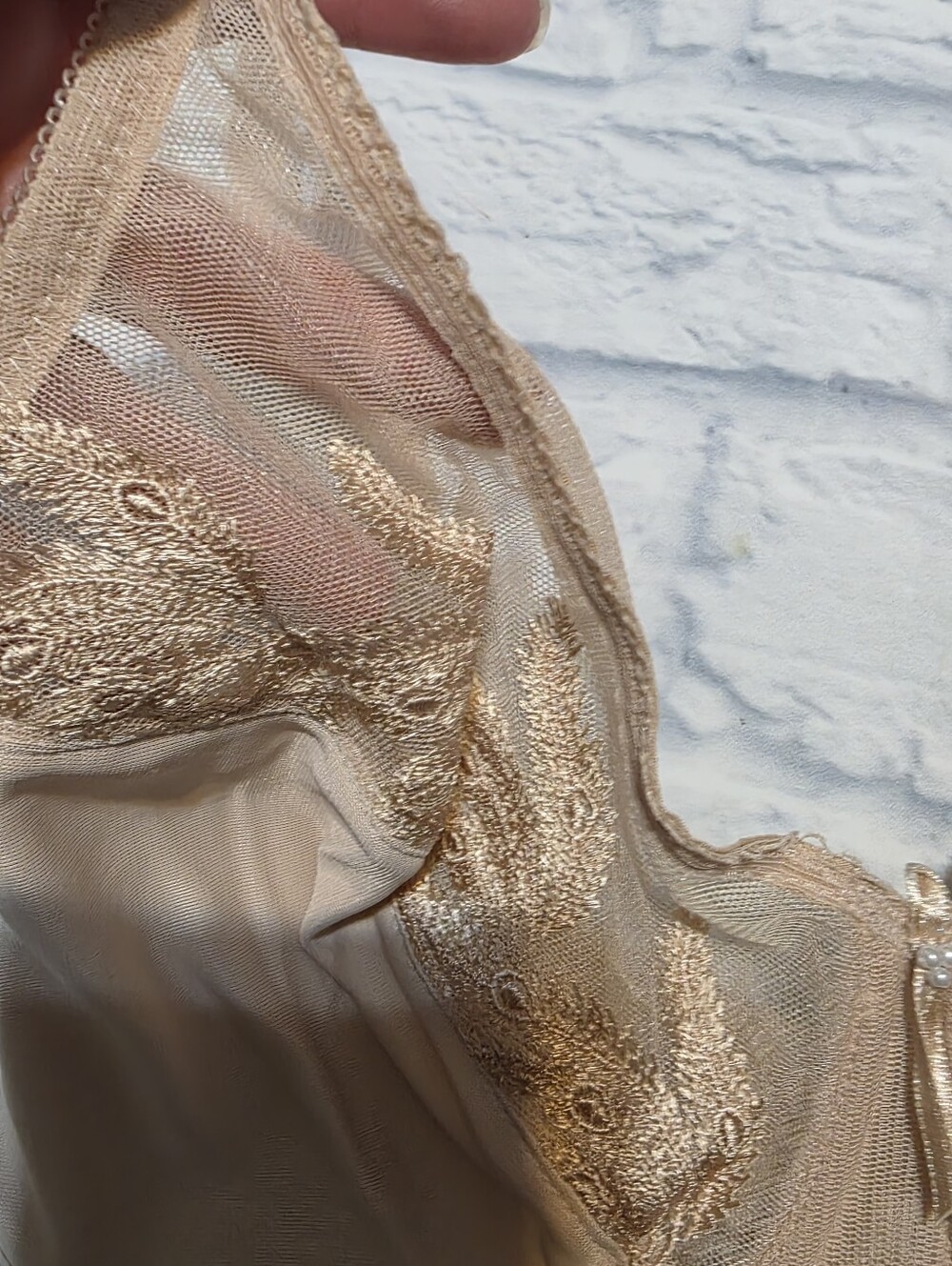 Wacoal Nude Beige Lace Underwire Bra Size 34DD - Picture 3 of 8
